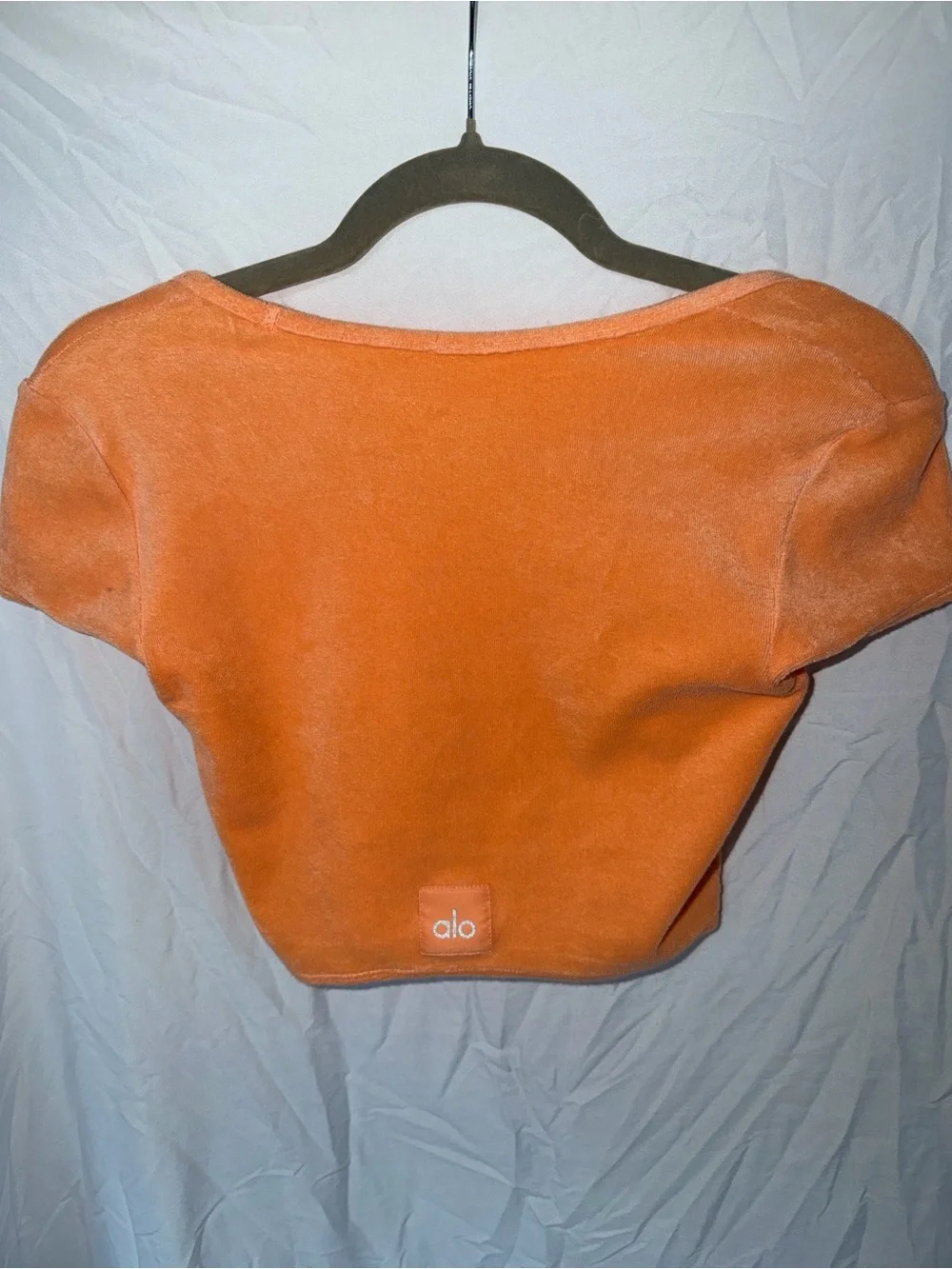 RARE ALO Yoga Peach Orange Square Neck Crop Top